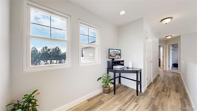 hallway featuring light hardwood / wood-style floors