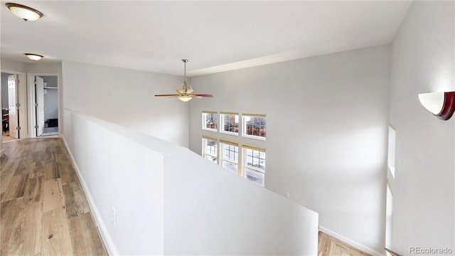 hall with light hardwood / wood-style flooring