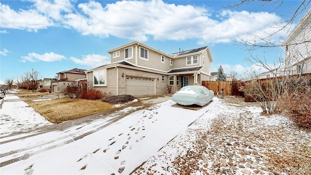 view of property featuring a garage