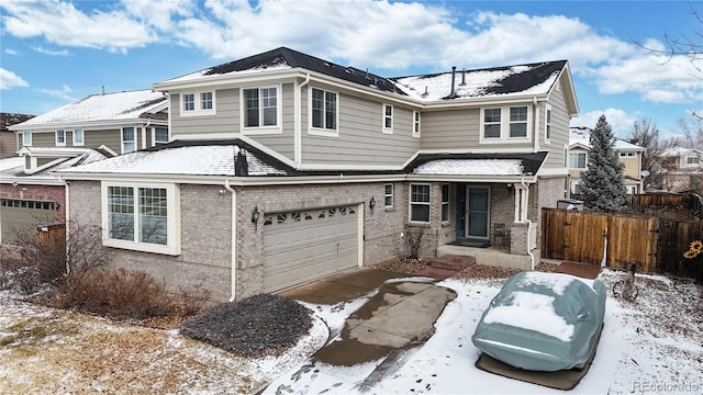 view of front property featuring a garage