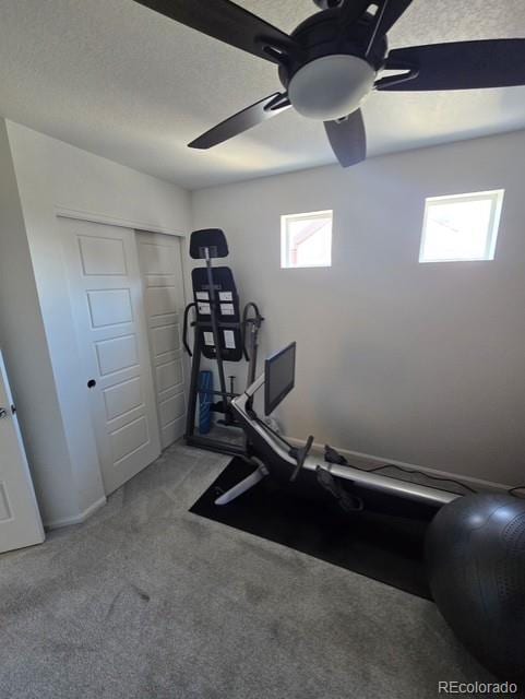 18006 E 103rd Ave, Commerce City, CO 80022 - exercise area with ceiling fan and carpet