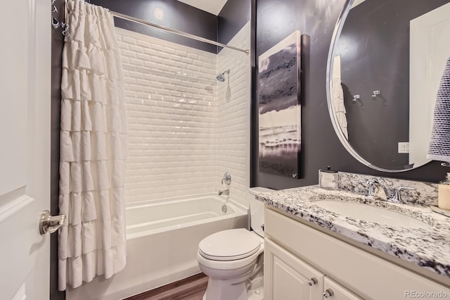 268 Simmental Loop, Castle Rock, CO 80104 - full bathroom featuring shower / tub combo, vanity, and wood finished floors