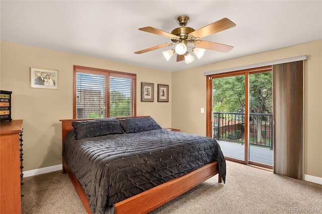 6338 S Oneida Ct, Centennial, CO 80111 - carpeted bedroom with access to outside, multiple windows, and ceiling fan