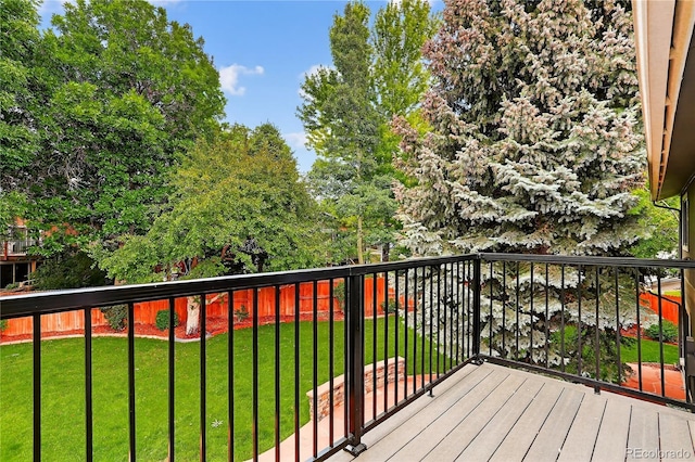 6338 S Oneida Ct, Centennial, CO 80111 - wooden terrace with a fenced backyard