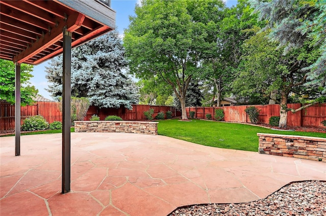 6338 S Oneida Ct, Centennial, CO 80111 - fenced backyard featuring a patio area