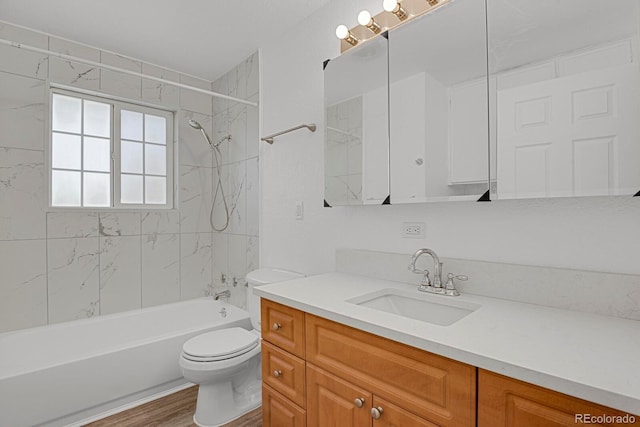 8381 Vine St, Denver, CO 80229 - full bath featuring vanity, bathing tub / shower combination, and wood finished floors