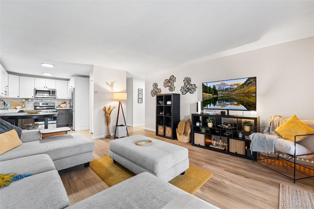 495 S Dayton St Unit 1C, Denver, CO 80247 - living room with light wood-style flooring and baseboards