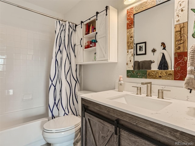 8862 Chestnut Hill Ln, Highlands Ranch, CO 80130 - full bathroom featuring toilet, vanity, and shower / tub combo with curtain