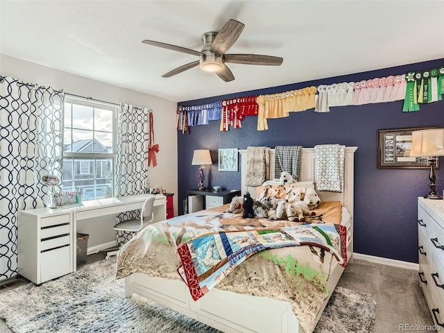 8862 Chestnut Hill Ln, Highlands Ranch, CO 80130 - carpeted bedroom featuring ceiling fan and baseboards