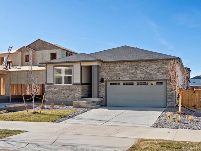 view of front facade featuring a garage