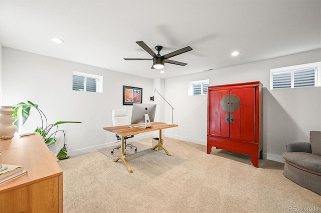 5200 W Rowland Ave, Littleton, CO 80128 - carpeted office with ceiling fan, recessed lighting, and baseboards
