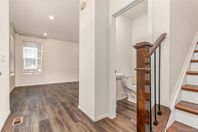 14065 Harrison St, Thornton, CO 80602 - staircase with wood finished floors and recessed lighting