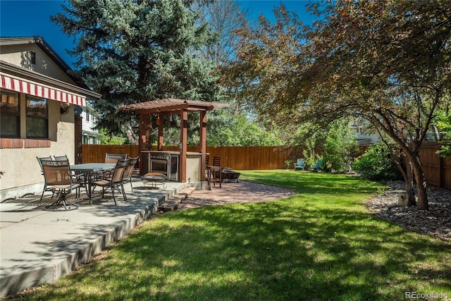 view of yard featuring a patio and area for grilling