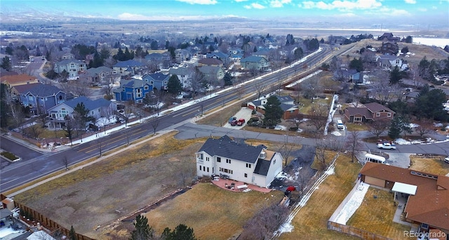 drone / aerial view with a residential view