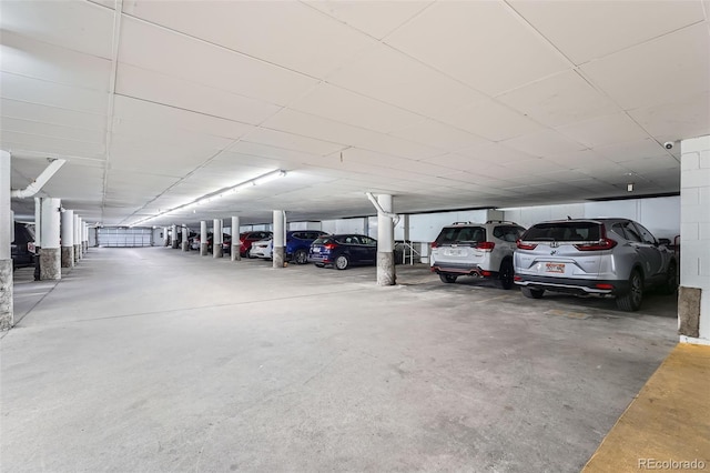 view of parking garage