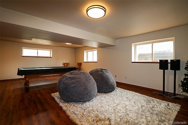 3530 Doolittle Rd, Monument, CO 80132 - playroom featuring billiards table, wood finished floors, and baseboards