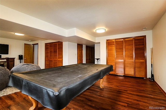 3530 Doolittle Rd, Monument, CO 80132 - game room featuring billiards, wood finished floors, and baseboards