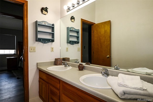 3530 Doolittle Rd, Monument, CO 80132 - full bath featuring double vanity and wood finished floors