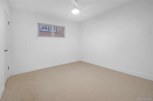 5730 E 19th Ave, Denver, CO 80220 - spare room with light carpet, baseboards, and a ceiling fan