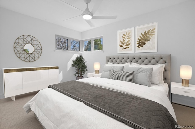 5730 E 19th Ave, Denver, CO 80220 - carpeted bedroom featuring ceiling fan