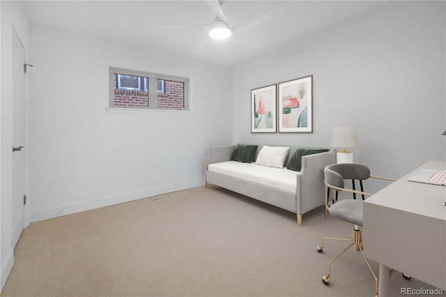 5730 E 19th Ave, Denver, CO 80220 - office featuring light colored carpet, a ceiling fan, and baseboards