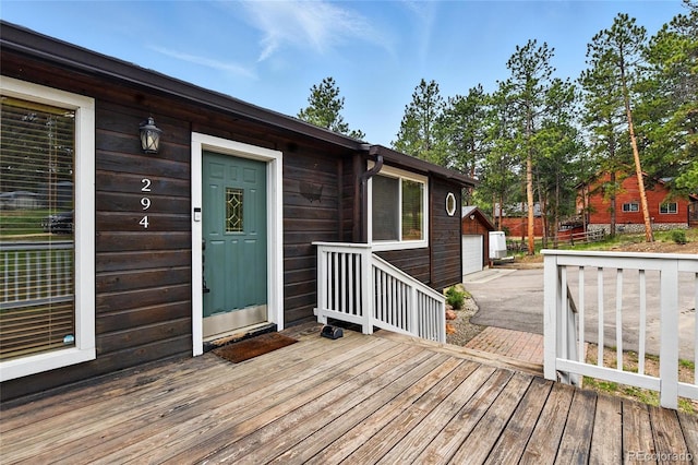 294 Kudu Trl, Bailey, CO 80421 - deck featuring an outdoor structure