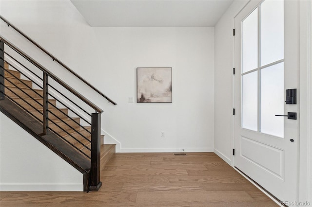 foyer featuring light hardwood / wood-style floors