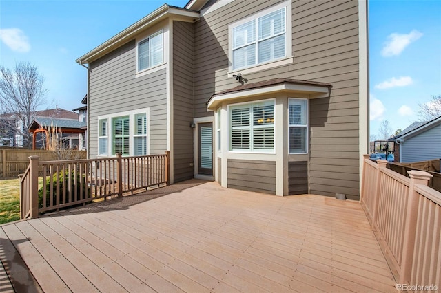 wooden deck with fence