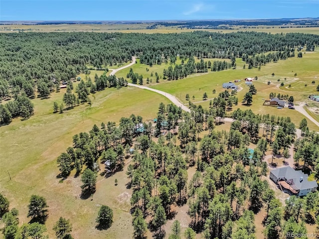 10771 Winding Meadow Dr, Kiowa, CO 80117 - birds eye view of property with a view of trees and a rural view