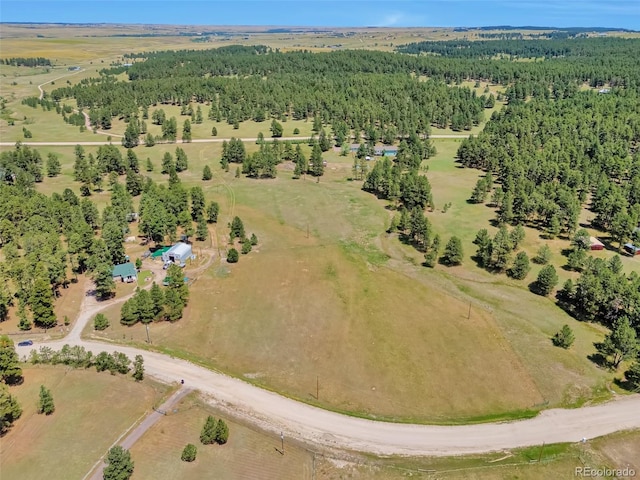 aerial view with a rural view