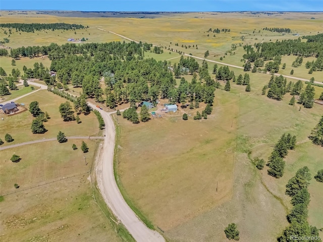 bird's eye view with a rural view