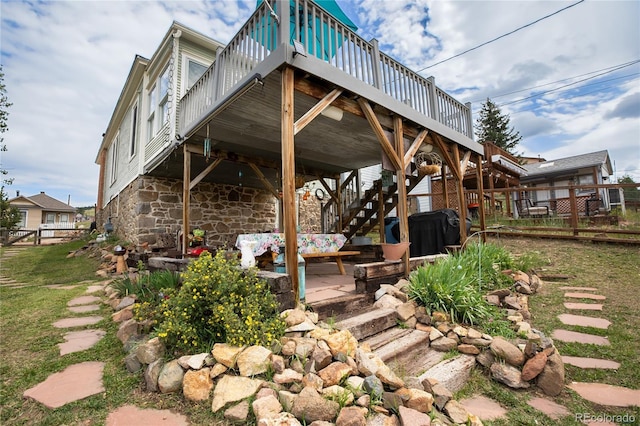 220 E Eaton Ave, Cripple Creek, CO 80813 - view of patio / terrace featuring stairs and a deck