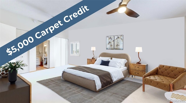 775 S Alton Way Unit 3D, Denver, CO 80247 - bedroom with a ceiling fan, a closet, and ensuite bathroom