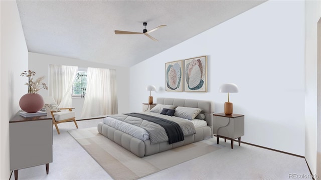 775 S Alton Way Unit 3D, Denver, CO 80247 - bedroom featuring carpet, vaulted ceiling, ceiling fan, and baseboards