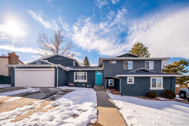 view of front property with a garage