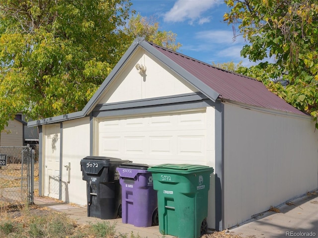 view of garage