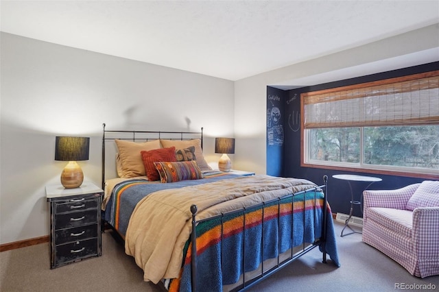 bedroom with carpet floors