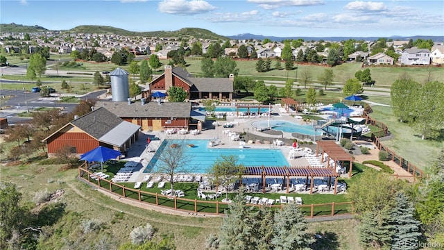 1673 Morningview Ln, Castle Rock, CO 80109 - aerial view of a pool