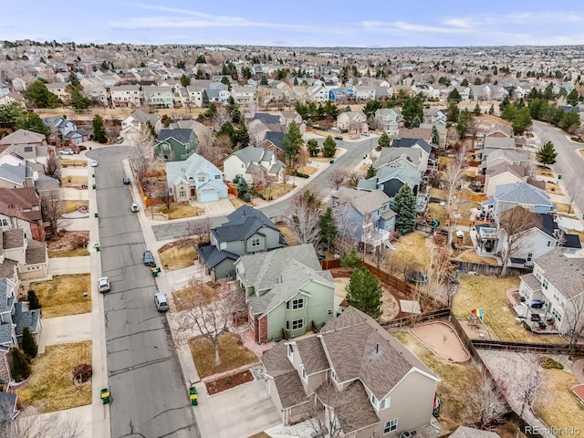 bird's eye view with a residential view