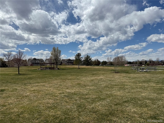 view of yard featuring a gazebo
