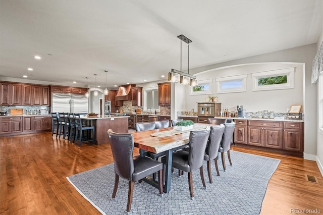 6331 County Road 32, Platteville, CO 80651 - dining area featuring dark wood-style flooring and recessed lighting