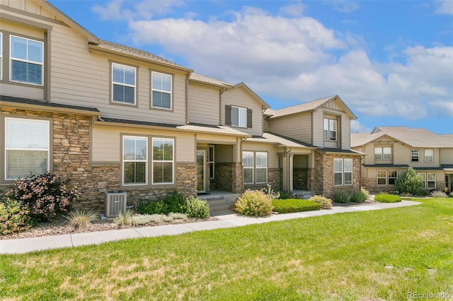 1284 Timber Run Hts, Monument, CO 80132 - view of front facade featuring a front lawn and stone siding