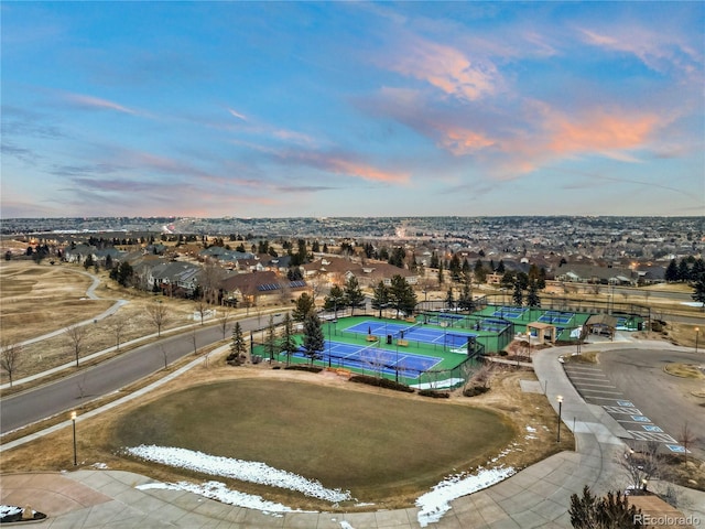 bird's eye view with a residential view