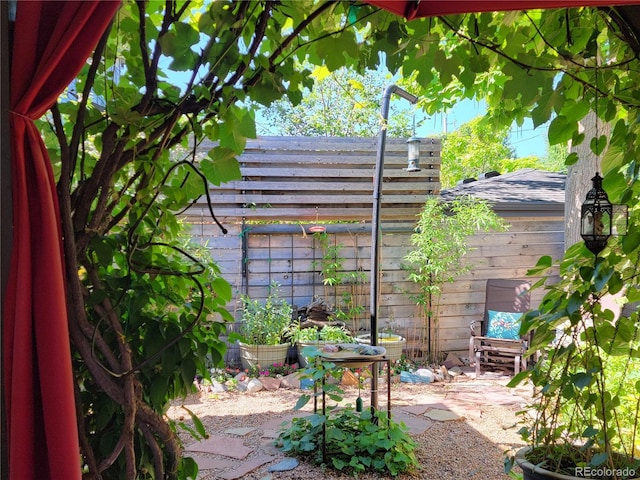 view of patio with fence