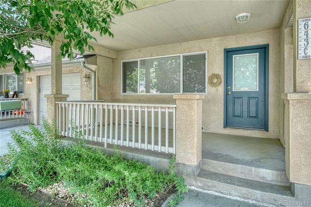 entrance to property with a garage