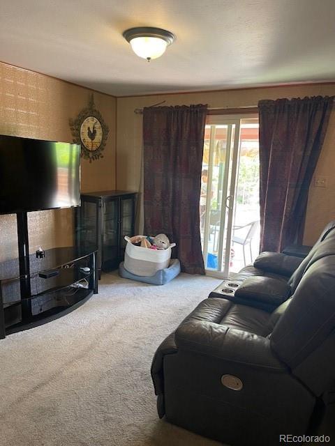 1473 S Monaco Pkwy S, Denver, CO 80224 - living room with carpet floors