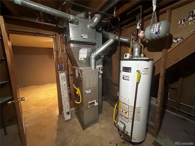 8319 Quivas Way, Denver, CO 80221 - utility room featuring gas water heater and heating unit