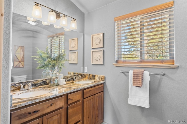 bathroom with vanity and toilet