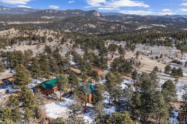 drone / aerial view with a mountain view