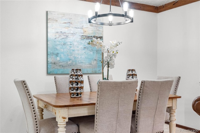 16308 E Wyoming Dr, Aurora, CO 80017 - dining area with a chandelier